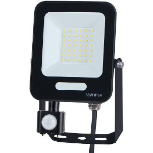 EUROLAMP ΠΡΟΒΟΛΕΑΣ LED 30W SMD ΜΕ ΠΕΡΙΣΤΡΕΦΟΜΕΝΟ ΑΝΙΧΝΕΥΤΗ ΚΙΝ ΜΑΥΡΟΣ IP54 6500K PLUS