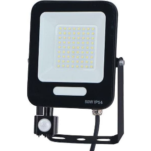 EUROLAMP ΠΡΟΒΟΛΕΑΣ LED 50W SMD ΜΕ ΠΕΡΙΣΤΡΕΦΟΜΕΝΟ ΑΝΙΧΝΕΥΤΗ ΚΙΝ ΜΑΥΡΟΣ IP54 4000K PLUS