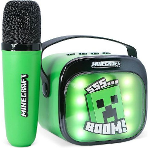 OTL - MINECRAFT POPSING LED LIGHT UP WIRELESS KARAOKE SPEAKER WITH MICROPHONE