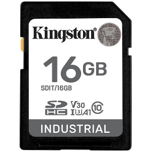 KINGSTON SDIT/16GB 16GB INDUSTRIAL PSLC SDHC MEMORY CARD UHS-I U3 V30 A1 TLS NAND