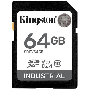KINGSTON SDIT/64GB 64GB INDUSTRIAL PSLC SDXC MEMORY CARD UHS-I U3 V30 A1 TLS NAND