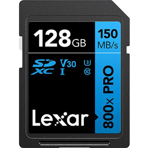 LEXAR HIGH-PERFORMANCE 800X PRO 128GB SDXC UHS-I C10 U3 V30 BLUE SERIES LSD0800P128G-BNNNG