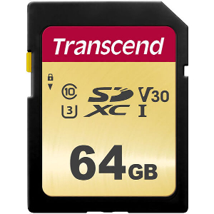 TRANSCEND SDC500S SDXC 64GB MLC NAND U3 V30 CLASS 10 TS64GSDC500S
