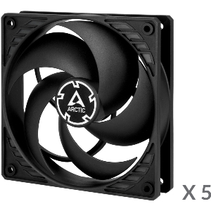 FAN ARCTIC P12 PRESSURE-OPTIMISED 120MM CASE FAN VALUE PACK 5PCS