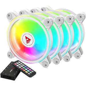 SAVIO FAN-01 SET OF ARGB WHITE FANS WITH CONTROLLER AND REMOTE CONTROL