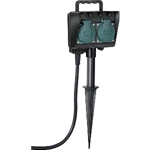 BRENNENSTUHL 2-WAY GARDEN SOCKET OUTLET WITH EARTH SPIKE
