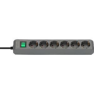BRENNENSTUHL ECO LINE 6 SOCKET SILVER 1,5M + SWITCH