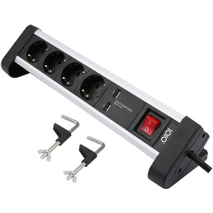 OLYMPIA SL 2425 U ΠΟΛΥΠΡΙΖΟ ΑΣΦΑΛΕΙΑΣ 4 ΘΕΣΕΩΝ ΜΕ 2 USB ΔΙΑΚΟΠΤΗ ΚΑΙ ΒΑΣΗ ΓΙΑ ΓΡΑΦΕΙΟ