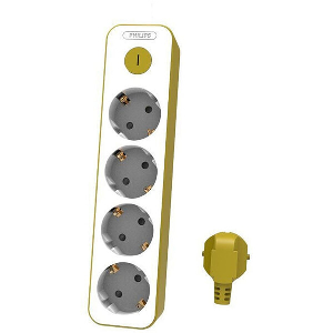 PHILIPS CHP2145Υ/GRS ΠΟΛΥΠΡΙΖΟ 4 ΘΕΣΕΩΝ ΚΙΤΡΙΝΟ ΜΕ ΔΙΑΚΟΠΤΗ ΚΑΙ ΠΑΙΔΙΚΗ ΠΡΟΣΤΑΣΙΑ 1.5M.