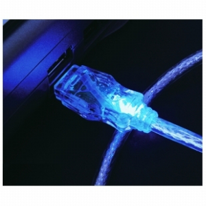 AKASA USB-18-BL USB2.0 TYPE A TO B BLUE LED CABLE 1.8M BULK