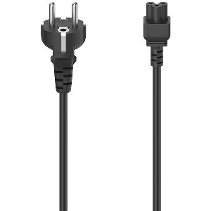 HAMA 200736 MAINS CABLE PLUG WITH EARTH CONTACT - 3-PIN SOCKET (CLOVERLEAF) 2.5 M