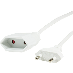 LOGILINK CP125 POWER CORD EXTENSION EURO CEE 7/16 PLUG TO SOCKET 1M WHITE