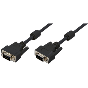 LOGILINK CV0001 VGA CABLE 2X 15-PIN MALE DOUBLE SHIELDED WITH 2X FERRIT CORE 1.80M BLACK