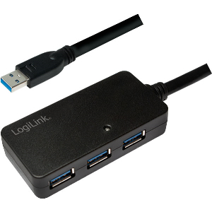 LOGILINK UA0262 USB 3.0 ACTIVE REPEATER CABLE 10M WITH 4-PORT HUB