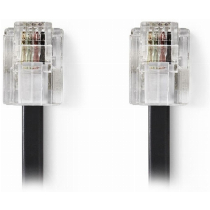 NEDIS TCGP90200BK50 TELECOM CABLE RJ11 MALE - RJ11 MALE 5M BLACK