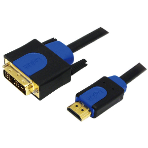 LOGILINK CHB3102 HDMI HIGH SPEED WITH ETHERNET V1.4 TO DVI-D CABLE GOLD-PLATED 2.0M BLACK