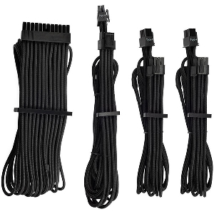 CORSAIR DIY CABLE PREMIUM INDIVIDUALLY SLEEVED DC CABLE STARTER KIT TYPE4 (GEN4) BLACK