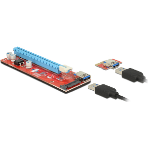 DELOCK 41423 RISER CARD PCI EXPRESS X1 > X16 WITH 60 CM USB CABLE