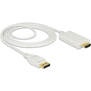 DELOCK 83818 CABLE DISPLAYPORT 1.2 MALE > HIGH SPEED HDMI-A M PASSIVE 4K 30 HZ 2 M WHITE