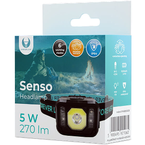 FOREVER LED HEADLAMP SENSO XP-E 3W + COB 3W WITH SENSOR 270LM 1200MAH LI-POL FOREVER LIGHT