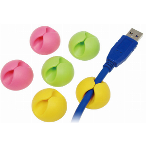 LOGILINK KAB0010 CABLE ORGANIZER CLIP 6PCS PINK/GREEN/YELLOW