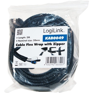 LOGILINK KAB0049 CABLE FLEXWRAP WITH ZIPPER 50MM 2M BLACK