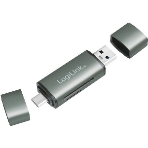 LOGILINK CR0043 USB 3.2 GEN1 CARD READER FOR SD AND MICROSD CARD ALUMINIUM CASE