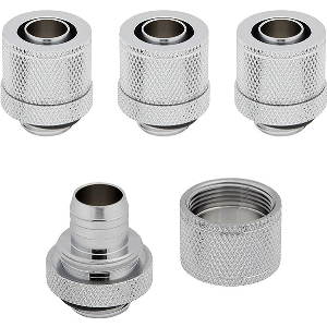 CORSAIR HYDRO X FITTING SOFT XF STRAIGHT CHROME 4-PACK (10/13MM COMPRESSION)