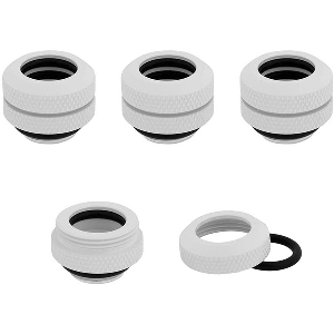 CORSAIR HYDRO X FITTING HARD XF STRAIGHT GLOSSY WHITE 4-PACK (12MM OD COMPRESSION)