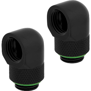 CORSAIR HYDRO X FITTING ADAPTER XF 90° ANGLED ROTARY BLACK 2-PACK