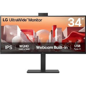 ΟΘΟΝΗ LG 34BA85QE-B 34'' CURVED IPS ULTRA WIDE QHD SPEAKERS CAMERA BLACK