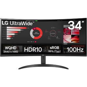 ΟΘΟΝΗ LG 34WR50QK-B 34'' CURVED ULTRA WIDE QHD 100HZ BLACK
