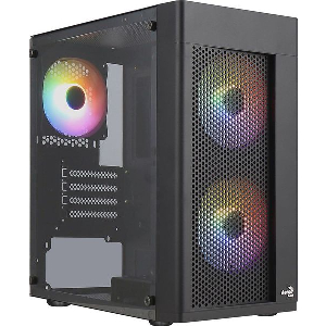CASE AEROCOOL HEXFORM G-BK-V2 MINI TOWER WINDOW BLACK
