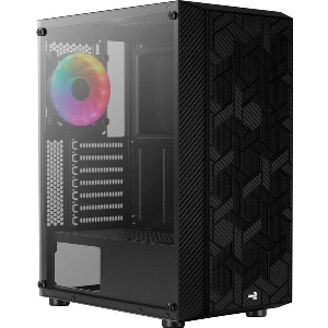 CASE AEROCOOL HIVE FRGB G-BK-V3 MIDI TOWER TEMPERED GLASS BLACK