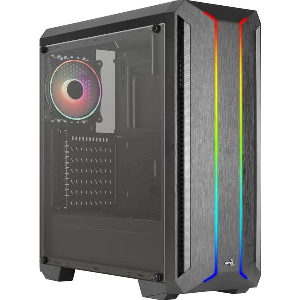 CASE AEROCOOL SKYLINE ARGB WITH ARGB BACK FAN MIDI TOWER TEMPERED GLASS BLACK