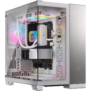CASE CORSAIR 6500X DUAL CHAMBER TEMPERED GLASS MIDI-TOWER MICRO ATX WHITE/SATIN GRAY ALUMINUM