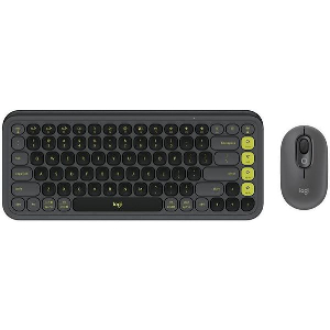 LOGITECH 920-013140 POP ICON COMBO WIRELESS BLUETOOTH KEYBOARD AND MOUSE SET GRAPHITE & GREEN