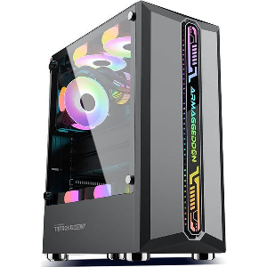 ARMAGGEDDON GAMING PC CASE WITH 3 ARGB FANS TRITRON PRO 300 BLACK TRITRON300PRO-B