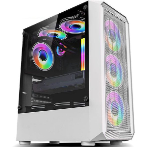 ARMAGGEDDON GAMING PC CASE WITH 4 ARGB FANS TRITRON PRO 100 WHITE TRITRON100PRO-W