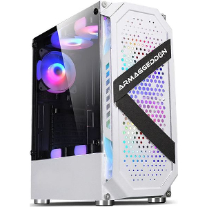 ARMAGGEDDON GAMING PC CASE WITH 4 ARGB FANS TRITRON PRO 200 WHITE TRITRON200PRO-W