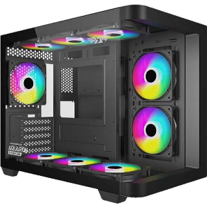 ARMAGGEDDON MICRO ATX STEEL PC CASE AQUARON X-CURVE 285 FULLY BLACK AQUARON-XC285B