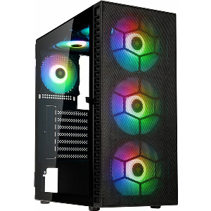 CASE KOLINK OBSERVATORY HF MESH ARGB MIDI TOWER CASE - BLACK WITH 6 ARGB FANS - 3X140MM & 3X120MM