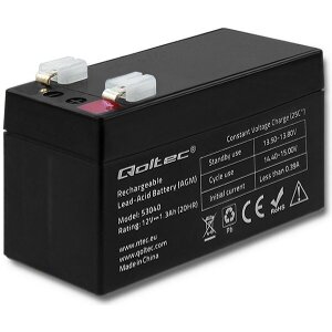 QOLTEC 53040 AGM BATTERY 12V 1.3AH MAX 19.5A