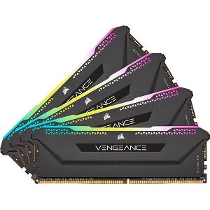 RAM CORSAIR CMH32GX4M4D3600C18 VENGEANCE RGB PRO BLACK 32GB (4X8GB) DDR4 3600MHZ QUAD KIT