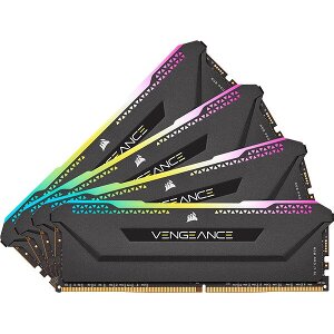 RAM CORSAIR CMH32GX4M4E3200C16 VENGEANCE RGB PRO BLACK 32GB (4X8GB) DDR4 3200MHZ QUAD KIT