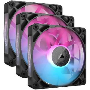CORSAIR CO-9051018-WW RX120 ICUE LINK RGB FAN STARTER KIT 3 X 120MM BLACK WITH ICUE LINK SYSTEM HUB