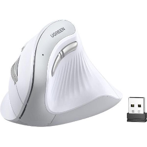 UGREEN MU008 MOUSE WIRELESS 2.4 GHZ & BLUETOOTH ERGONOMIC WHITE 45759