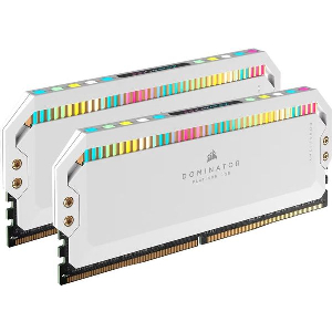 RAM CORSAIR DOMINATOR PLATINUM WHITE RGB 32GB (2X16GB) DDR5 5200MHZ CL40 INTEL CMT32GX5M2B5200C40W