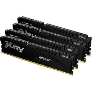 RAM KINGSTON FURY BEAST BLACK 128GB (4X32GB) DDR5 5600MT/S CL40 INTEL XMP QUAD KIT KF556C40BBK4-128