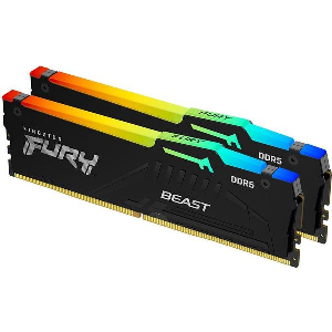 RAM KINGSTON FURY BEAST BLACK RGB 64GB (2X32GB) DDR5 5600MT/S CL36 INTEL/AMD DUAL KF556C36BBE2AK2-6